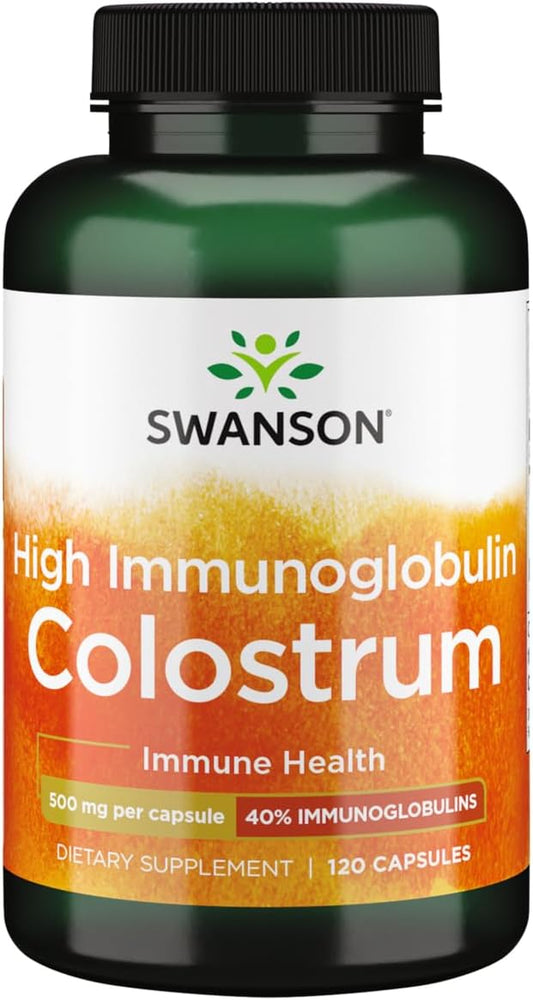 Swanson High Ig Colostrum Capsules - 500mg, 120 Count - Immune Support Supplement