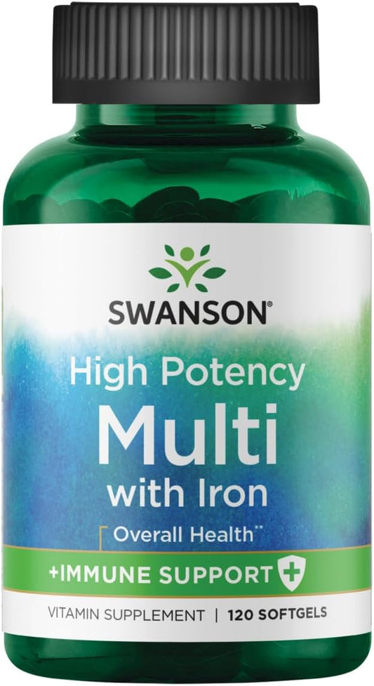 Swanson High Potency Multi 120 Softgels - Premium Supplement for Daily Health and Wellness