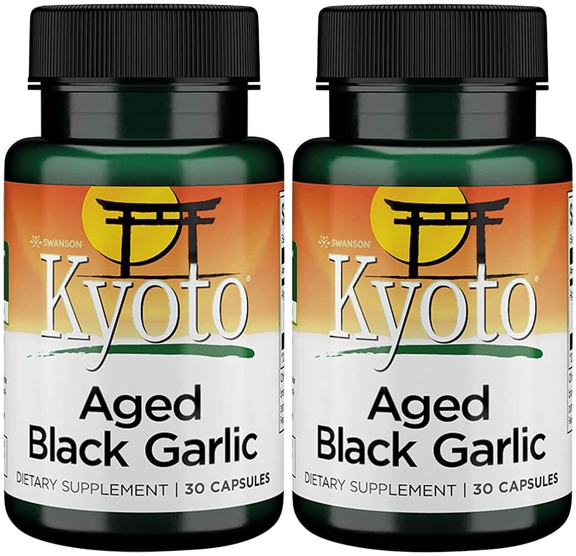 Swanson Kyoto Aged Black Garlic Supplement 650 mg - 30 Capsules x 2 Pack