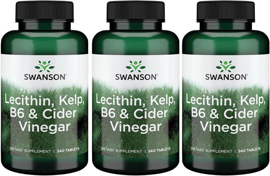Swanson Lecithin Kelp B-6 & Cider Vinegar Tablets - 720 Tabs (3 Pack)