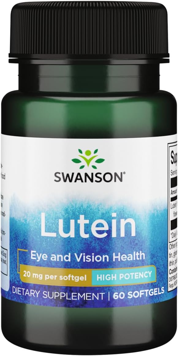 Swanson Lutein 20mg Softgels - 60 Count - Eye Health Support Supplement