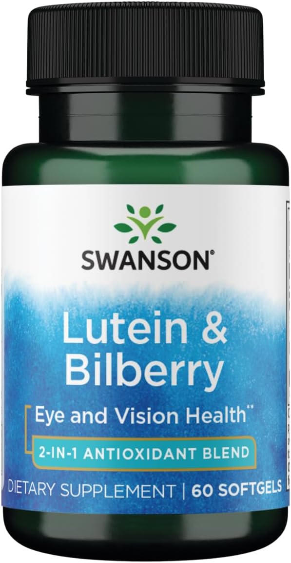Swanson Lutein & Bilberry Supplements - 60 Softgels with Standardized Formula