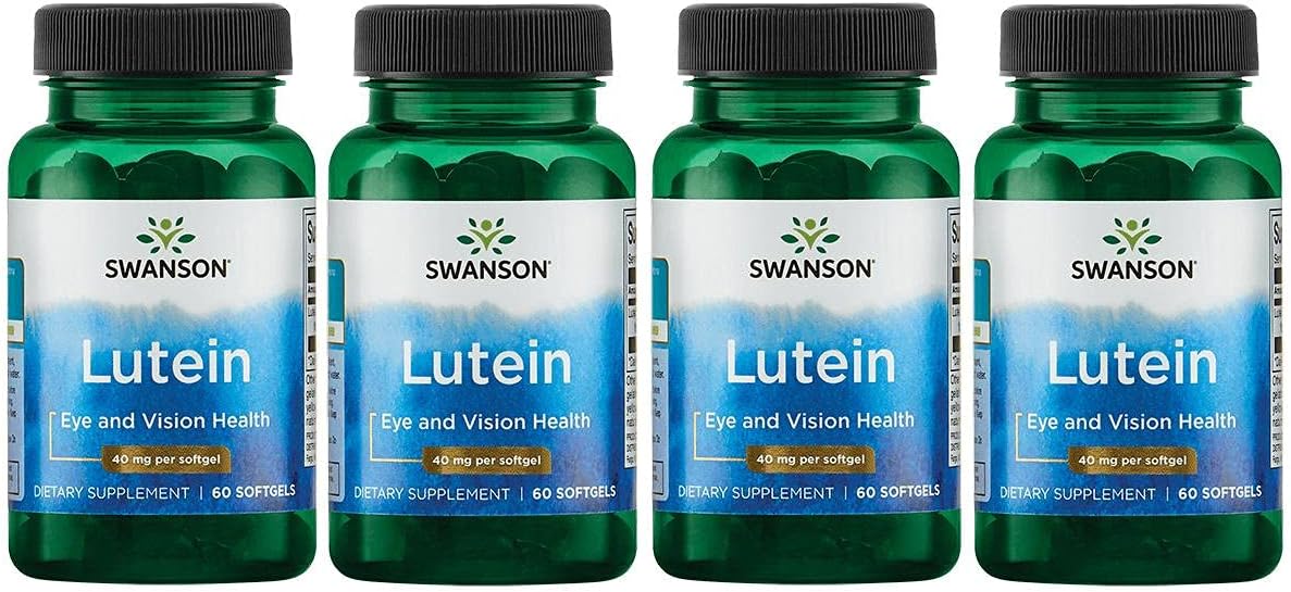 Swanson Lutein Eye Health Supplement 40mg 60 Softgels - Pack of 4