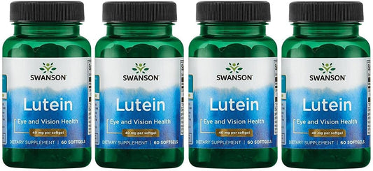 Swanson Lutein Eye Health Supplement 40mg 60 Softgels - Pack of 4
