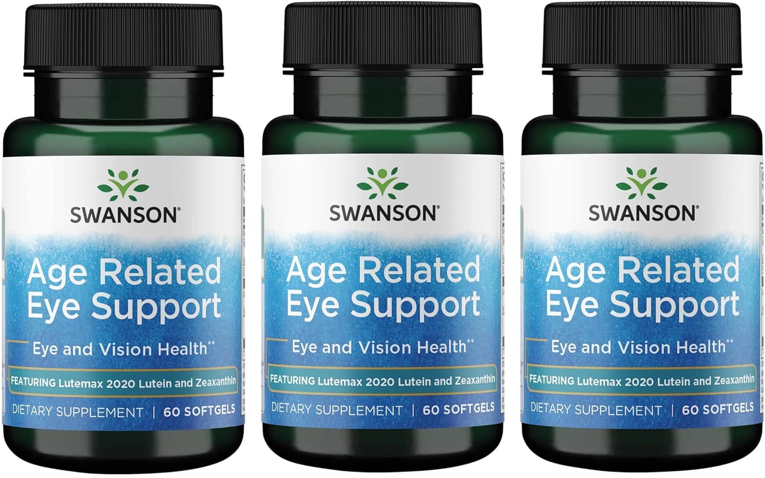 Swanson Lutemax Lutein and Zeaxanthin Eye Support 60 Sgels - 3 Pack for Age-Related Vision Concerns