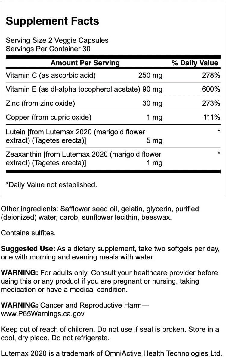 Swanson Lutemax Lutein and Zeaxanthin Eye Support - 60 Softgels (4 Pack)