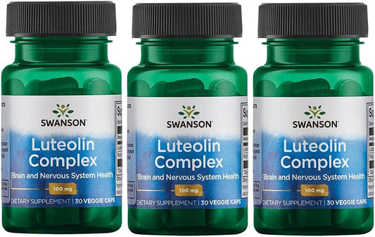 Swanson Luteolin Complex with Rutin - Memory, Mood & Cognitive Health Support - Natural Formula for Nervous System Maintenance - 90 Veggie Capsules