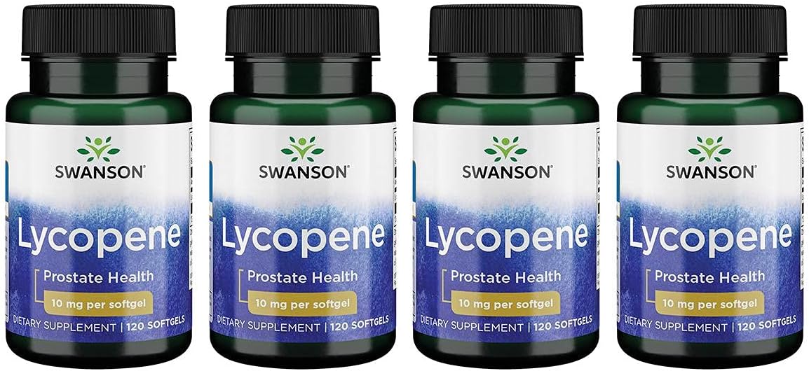Swanson Lycopene 10 mg Softgels - 120 Count (Pack of 4)