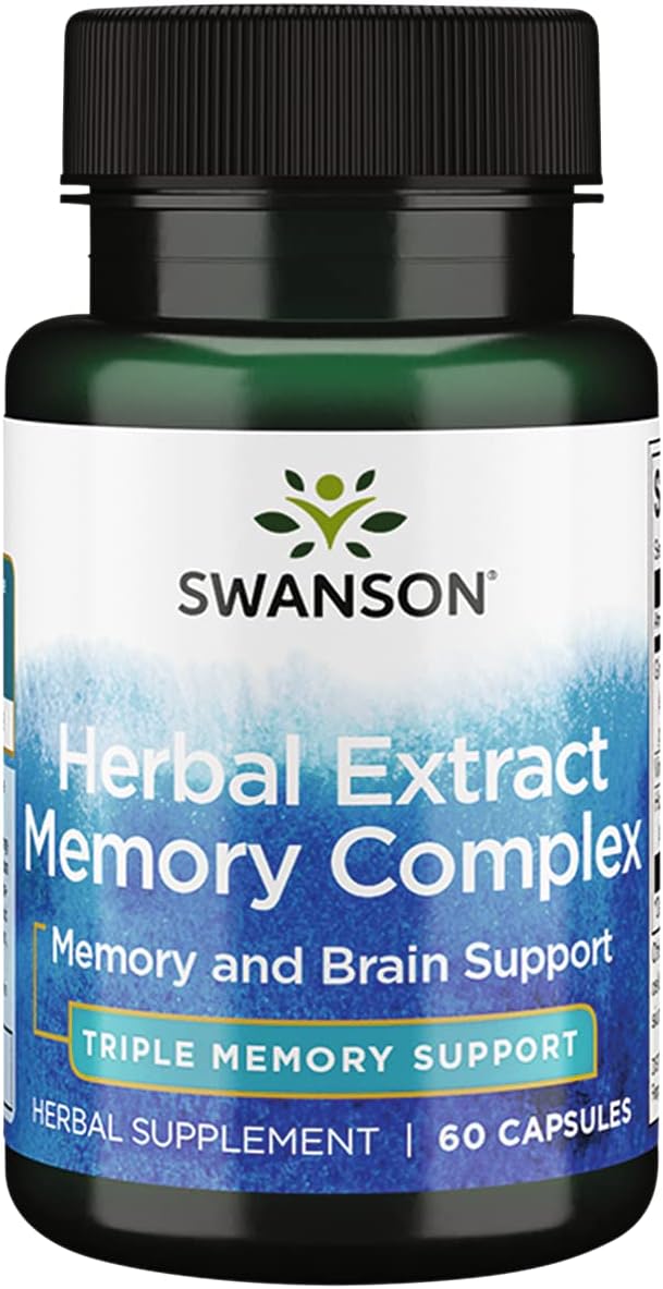 Swanson Memory Complex Herbal Extract Supplement - 60 Capsules for Cognitive Support and Brain Health