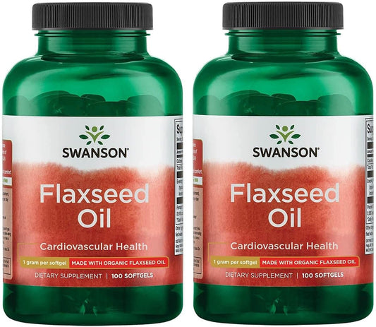 Swanson OmegaTru Flaxseed Oil Softgels 1000mg - 200 Count (2 Pack)
