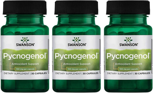 Swanson Pycnogenol 100mg Capsules - 3 Pack, 90 Total - Antioxidant & Anti-Aging Supplement