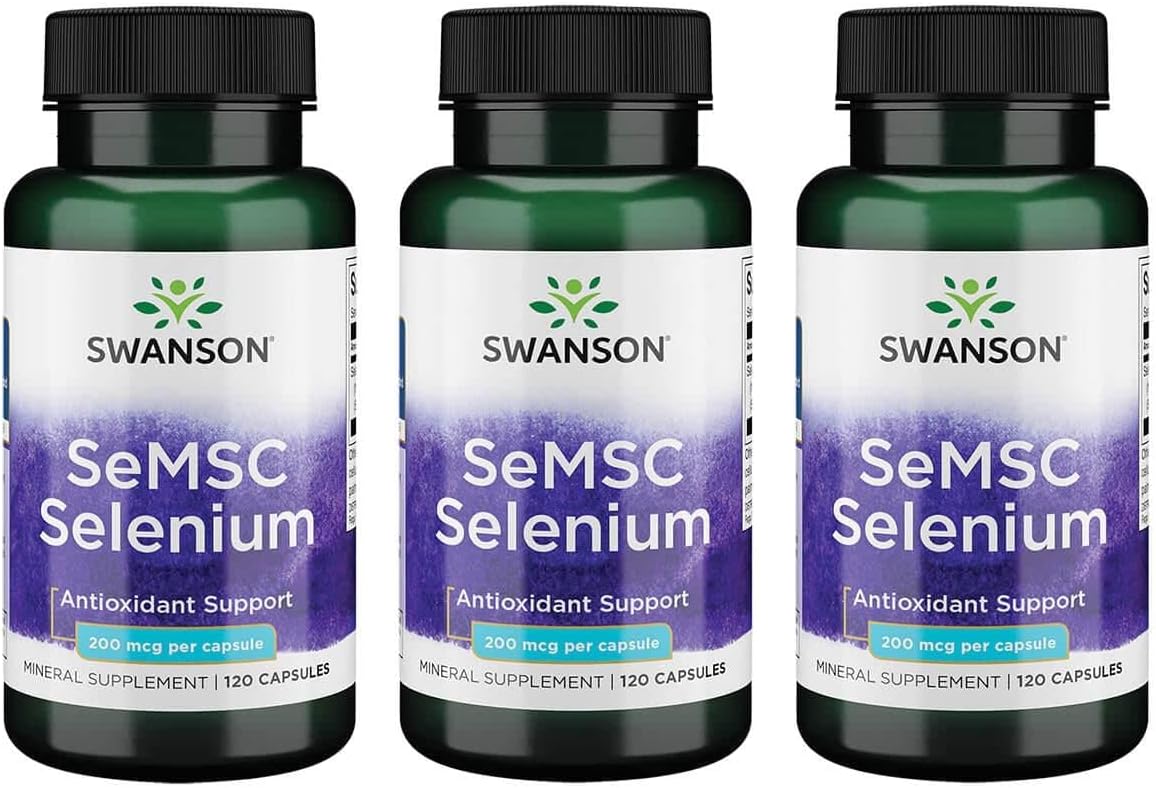 Swanson Selenium 200 mcg Capsules - Pack of 120 (3 Pack)