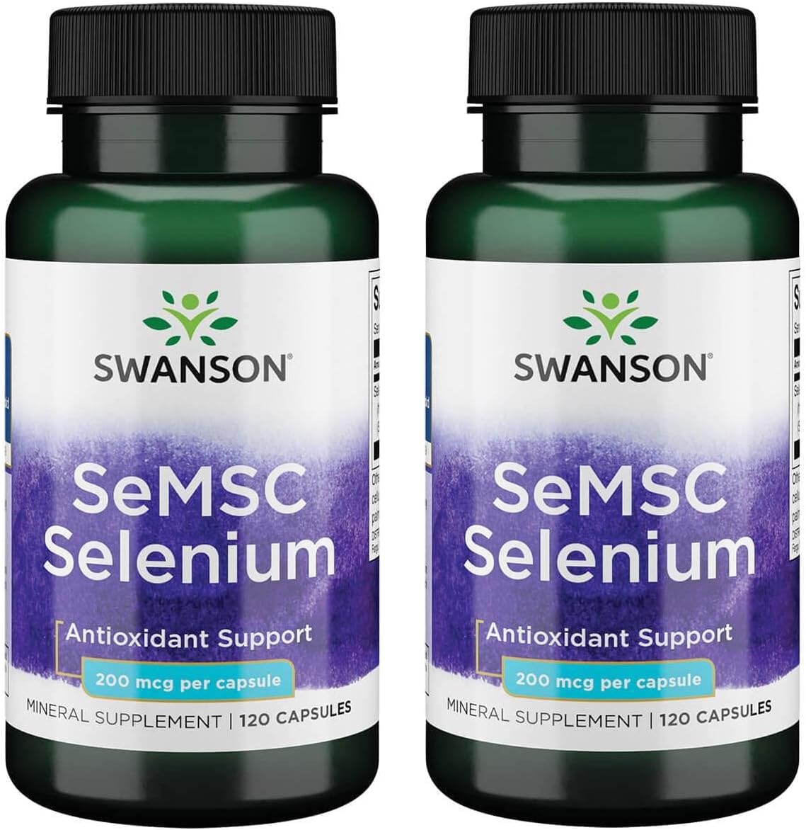 Swanson Selenium Supplement 200 mcg - 240 Capsules (2 Bottles) for Immune Support and Antioxidant Boost