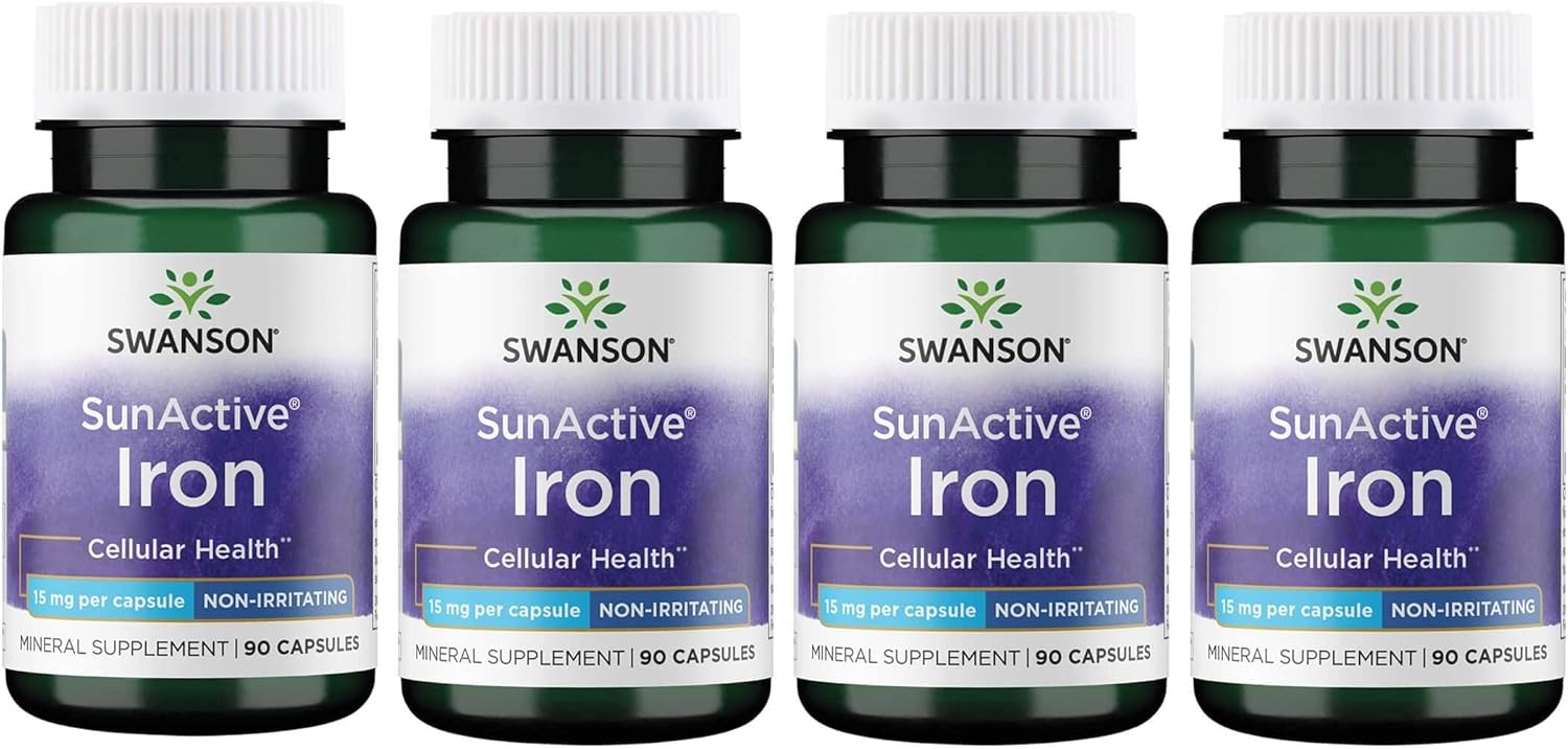 Swanson Sunactive Non-Irritating Iron 15mg Capsules - 360 Count Pack