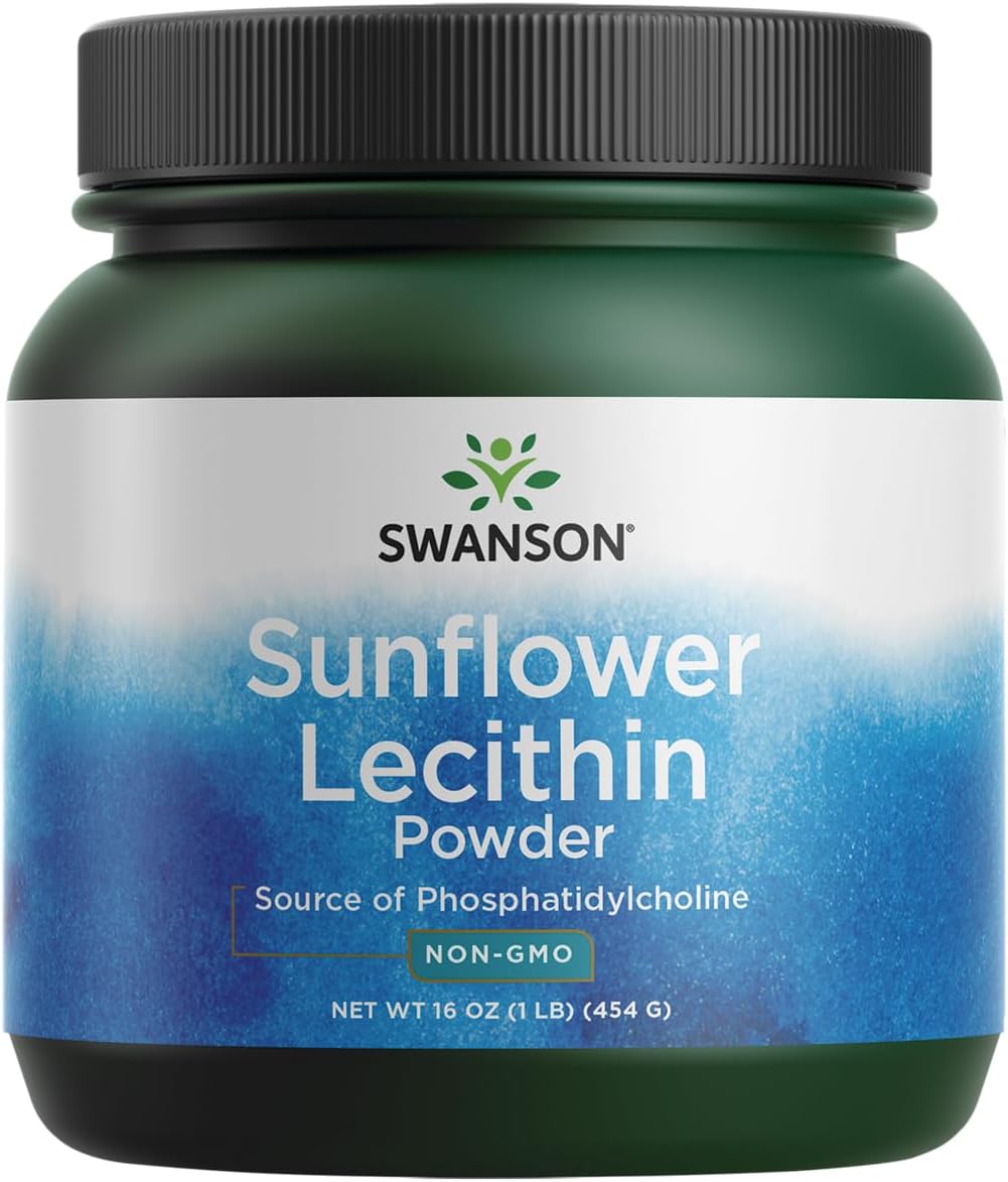 Swanson Sunflower Lecithin Powder - Brain & Nervous System Support - Non-GMO, Soy-Free, Vegetarian - 16 oz