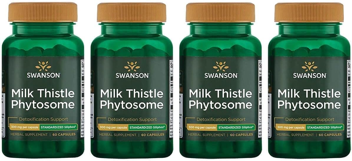 Swanson Ultra Milk Thistle Phytosome Capsules - Siliphos 300mg, Standardized Extract, 60ct - Pack of 240