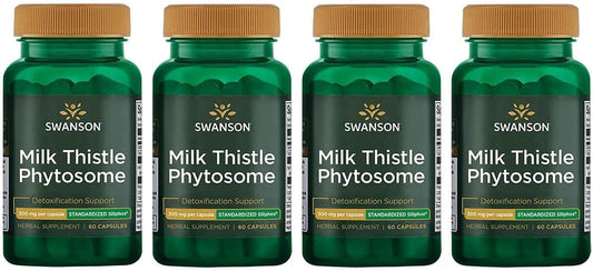 Swanson Ultra Milk Thistle Phytosome Capsules - Siliphos 300mg, Standardized Extract, 60ct - Pack of 240