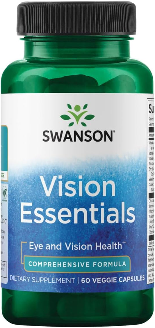 Swanson Vision Essentials: 60 Vegetarian Capsules for Eye Health