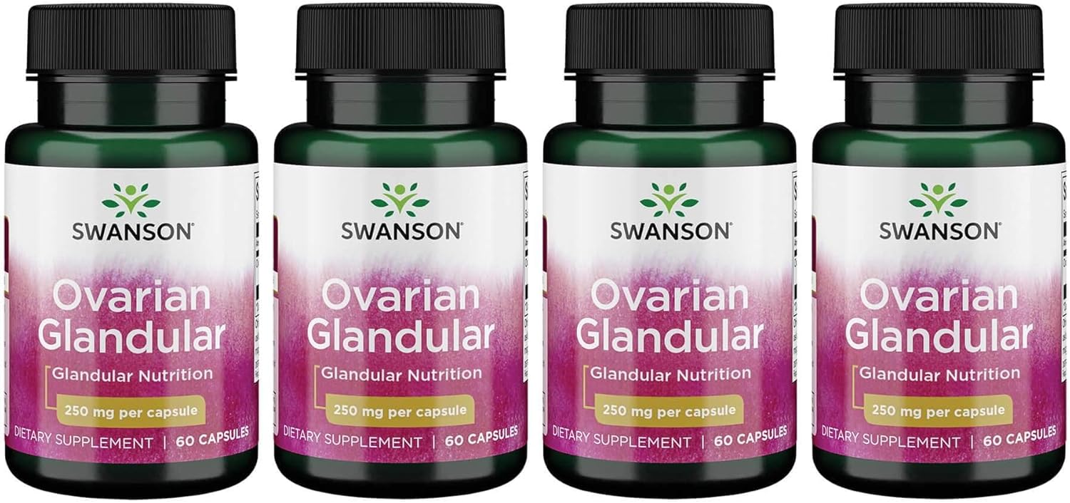 Swanson Women's Ovarian Glandular Supplement - Promotes Glandular Health and Balance - 240 Capsules, 250mg - Premium Bovine Tissue