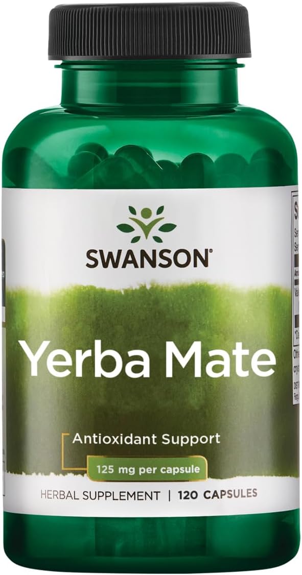 Swanson Yerba Mate Energy Vitality Support Capsules - 125mg (4:1 Ratio) - 120 Count