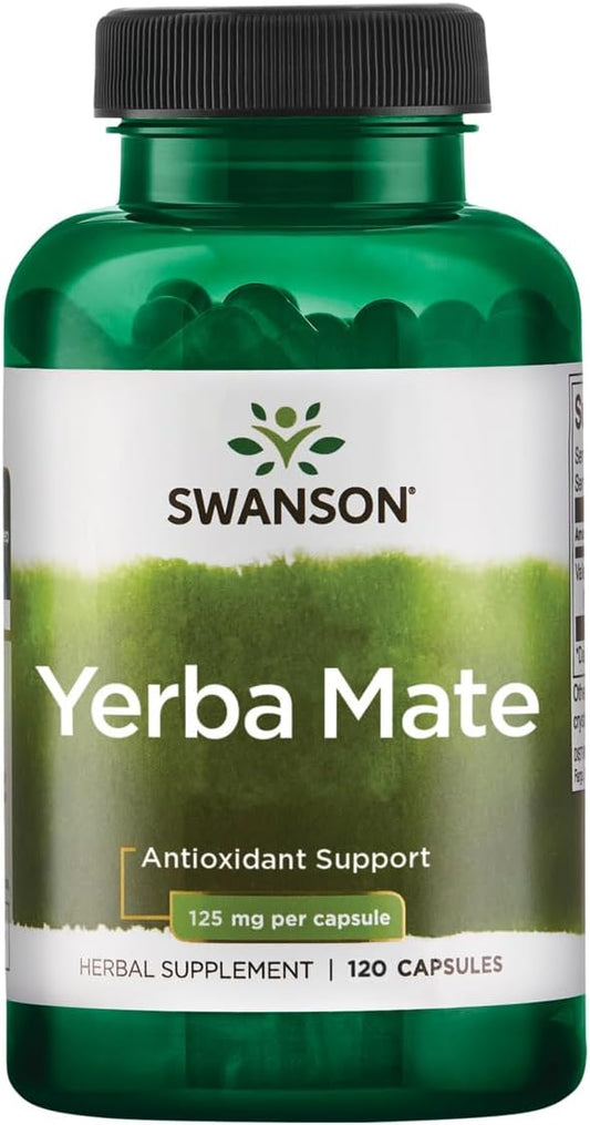 Swanson Yerba Mate Energy Vitality Support Capsules - 125mg (4:1 Ratio) - 120 Count
