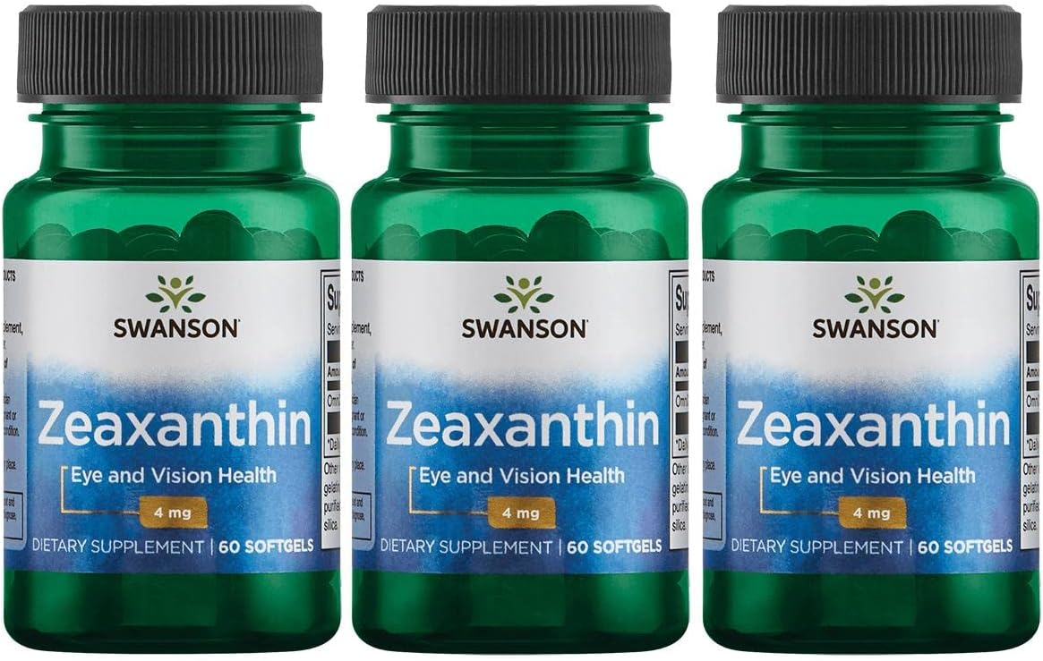 Swanson Zeaxanthin 4mg Softgels - 180 Count (3 Pack)