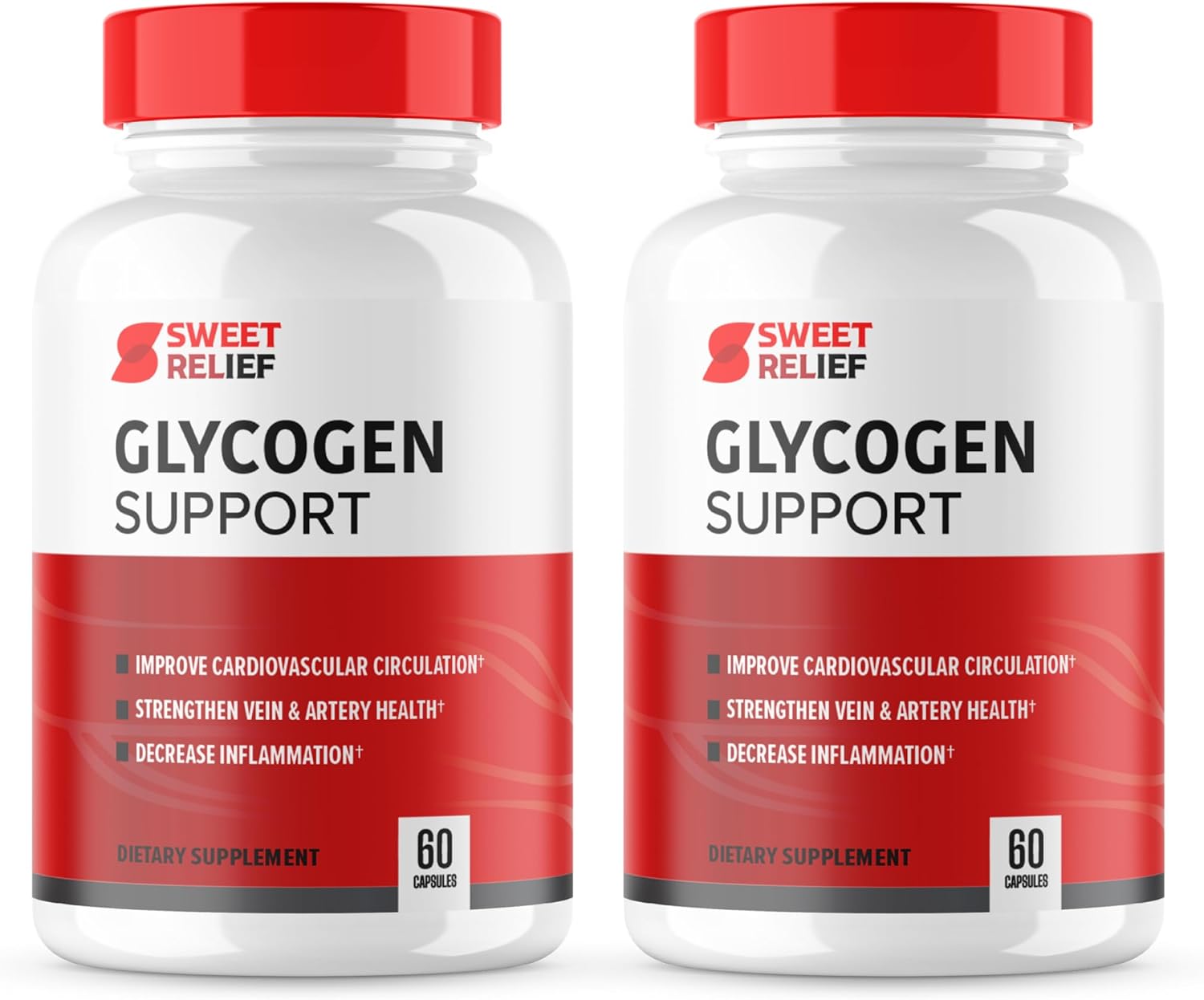 Sweet Relief Glycogen Support Capsules for Healthy Blood Vessels - 2 Pack
