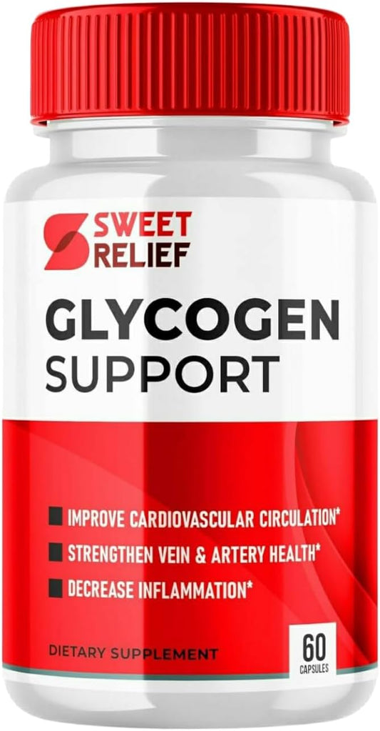 Sweet Relief Glycogen Support Capsules for Overall Wellness - Blood Vessel Cleaner with Advanced Formula - 60 Capsules