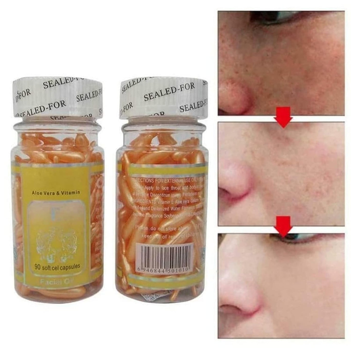 SWIMYAR Vitamin E Capsules for Skin Care - Eliminate Wrinkles and Dark Spots - 100% Natural