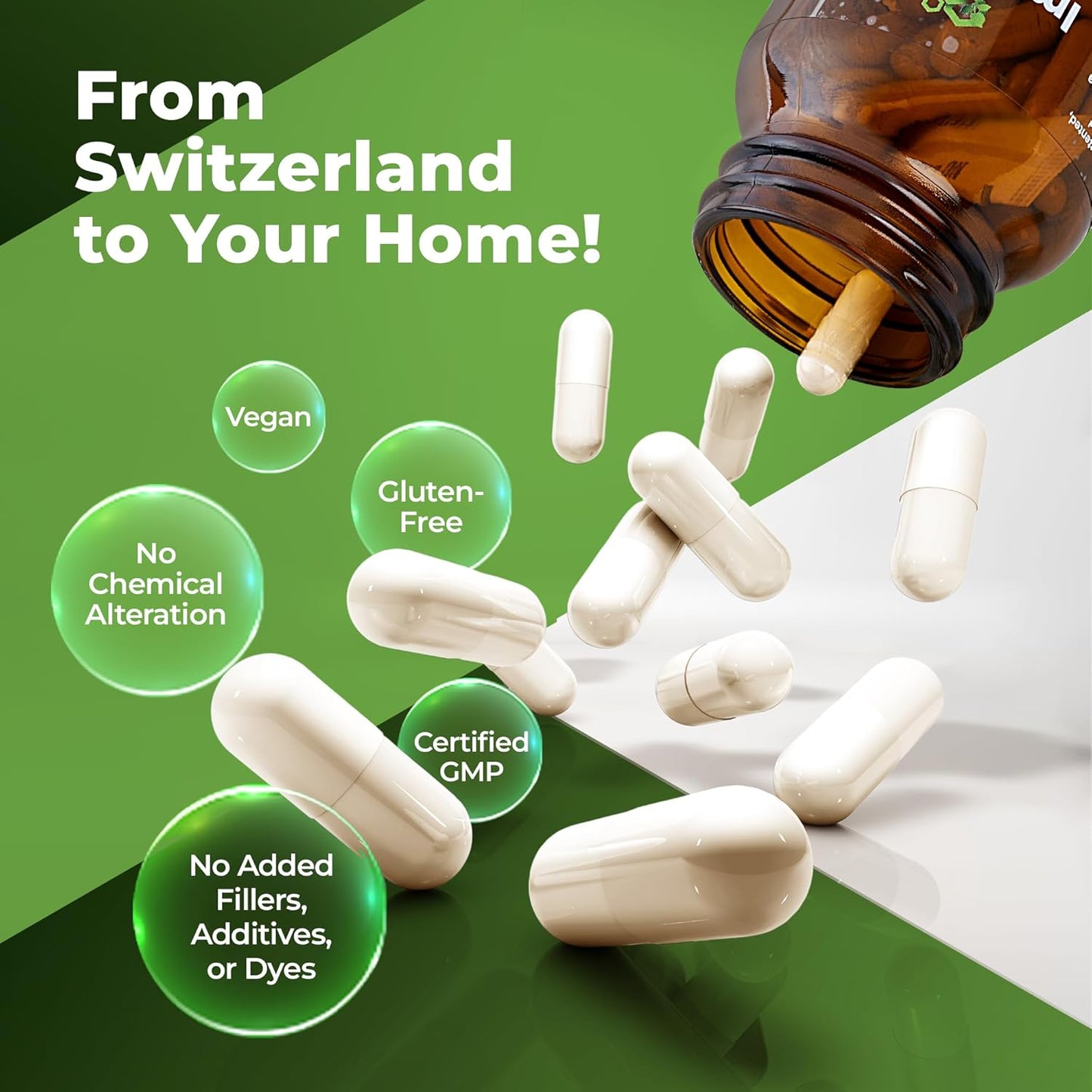 Swiss Bio Beta Glucan Immunity Power Supplement with Vitamin D - Vegan, Gluten-Free Immune Support (120 Capsules)