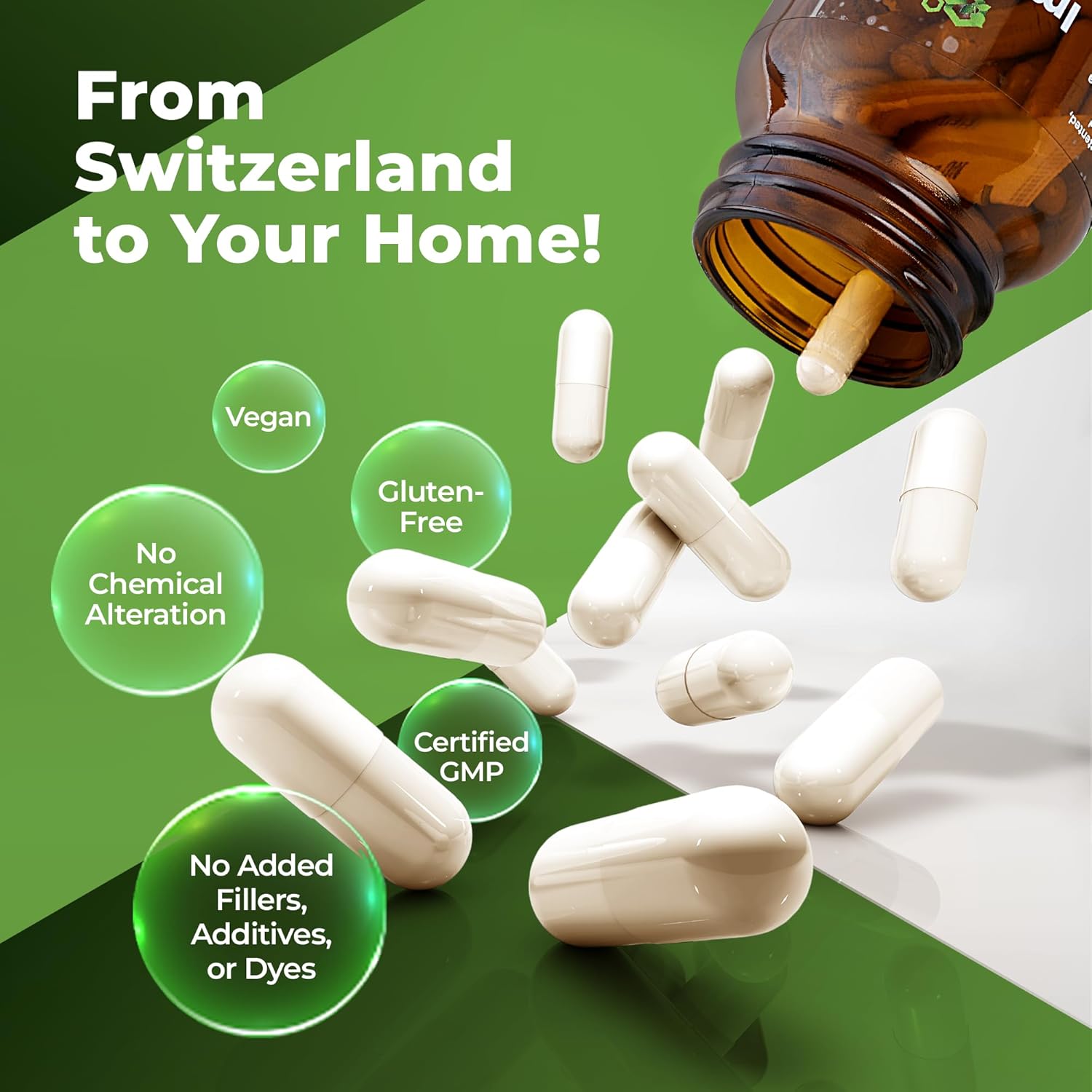 Swiss Bio Beta Glucan Immunity Power Supplement with Vitamin D - Vegan, Gluten-Free Immune Support (120 Capsules)