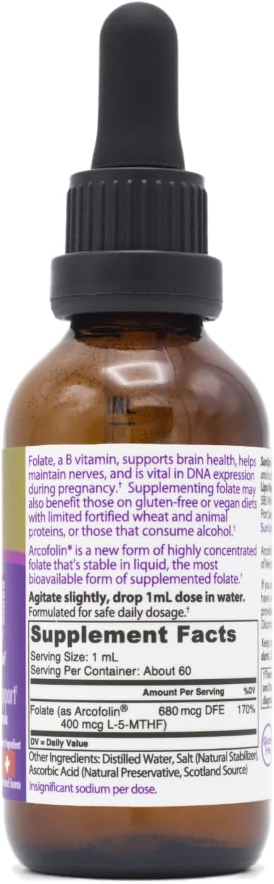 Swiss Source SunUp Liquid Methyl Folate - Natural Prenatal & Brain Health Formula