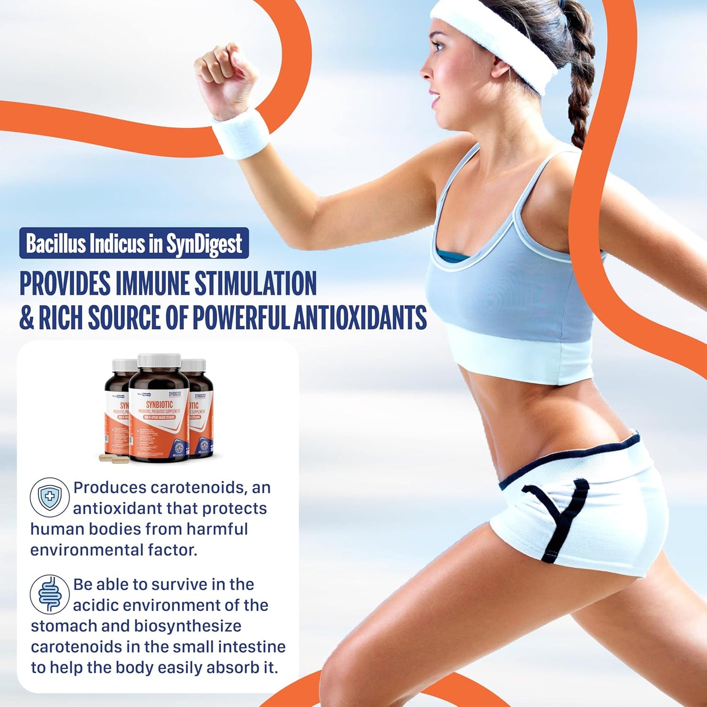 Syndigest Spore Probiotic & Prebiotic: Gut Health, Digestive Advantage, Immune Support - Women, Men, Kids - 30 Capsules