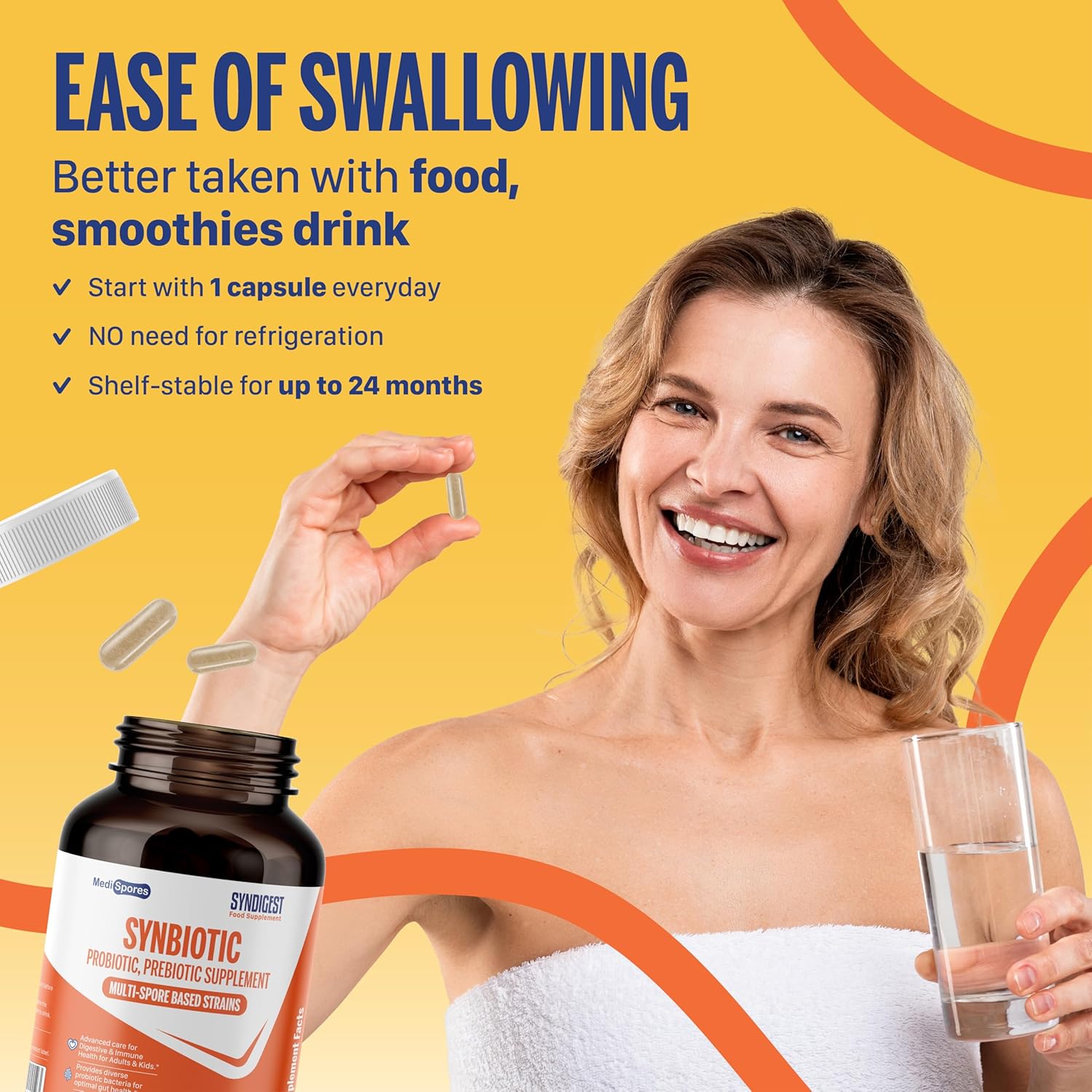 Syndigest Spore Probiotic & Prebiotic: Gut Health, Digestive Advantage, Immune Support - Women, Men, Kids - 30 Capsules