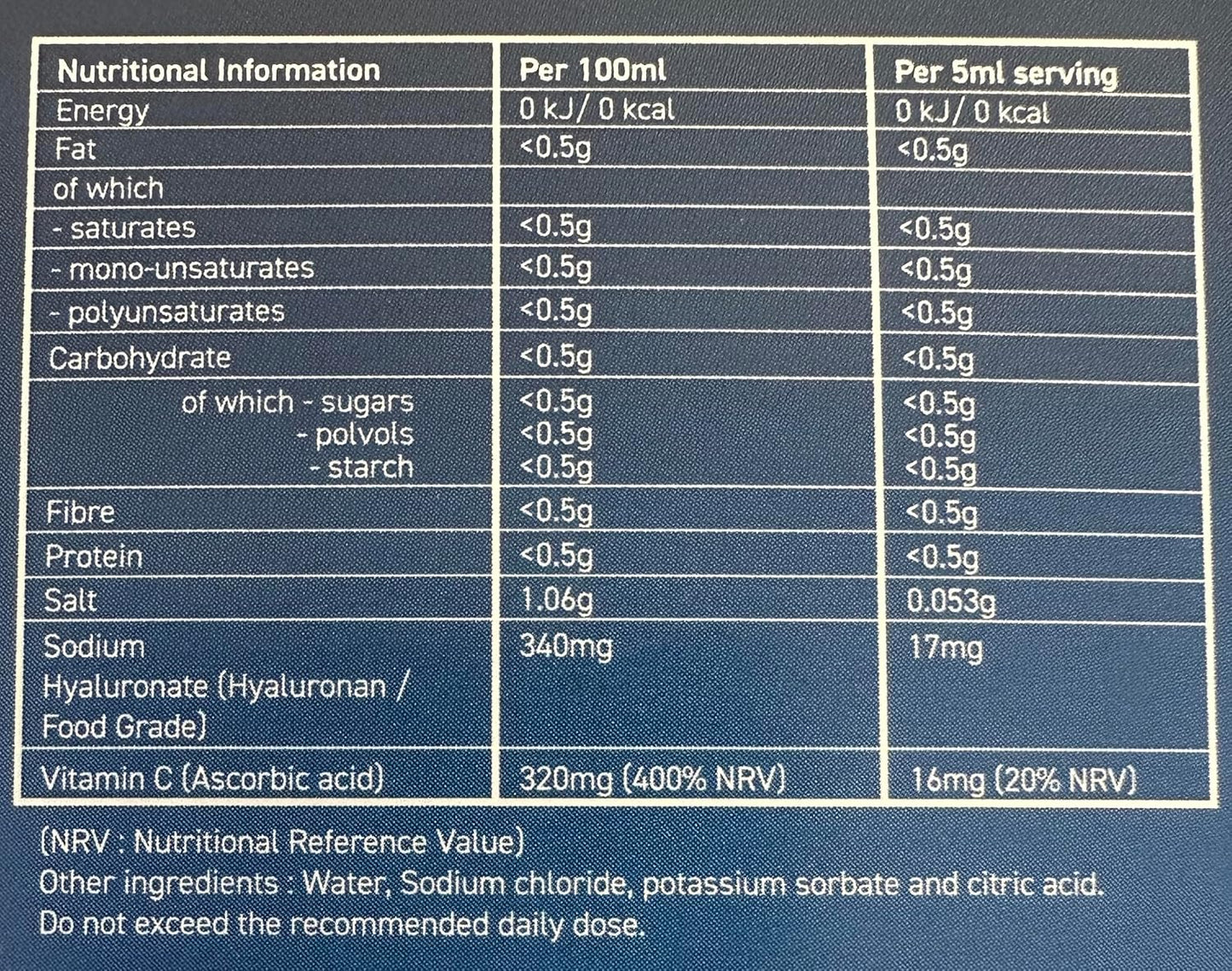 SYNO-VITAL Hyaluronic Acid Sachets 5ml - Pack of 30 - Syno Vital Formula