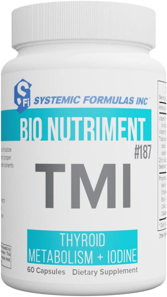Systemic Formulas Bio Nutriment TMI Thyroid Metabolism + Iodine Capsules - 60 Count - #187 - Support for Women and Men with Iodine and Kelp