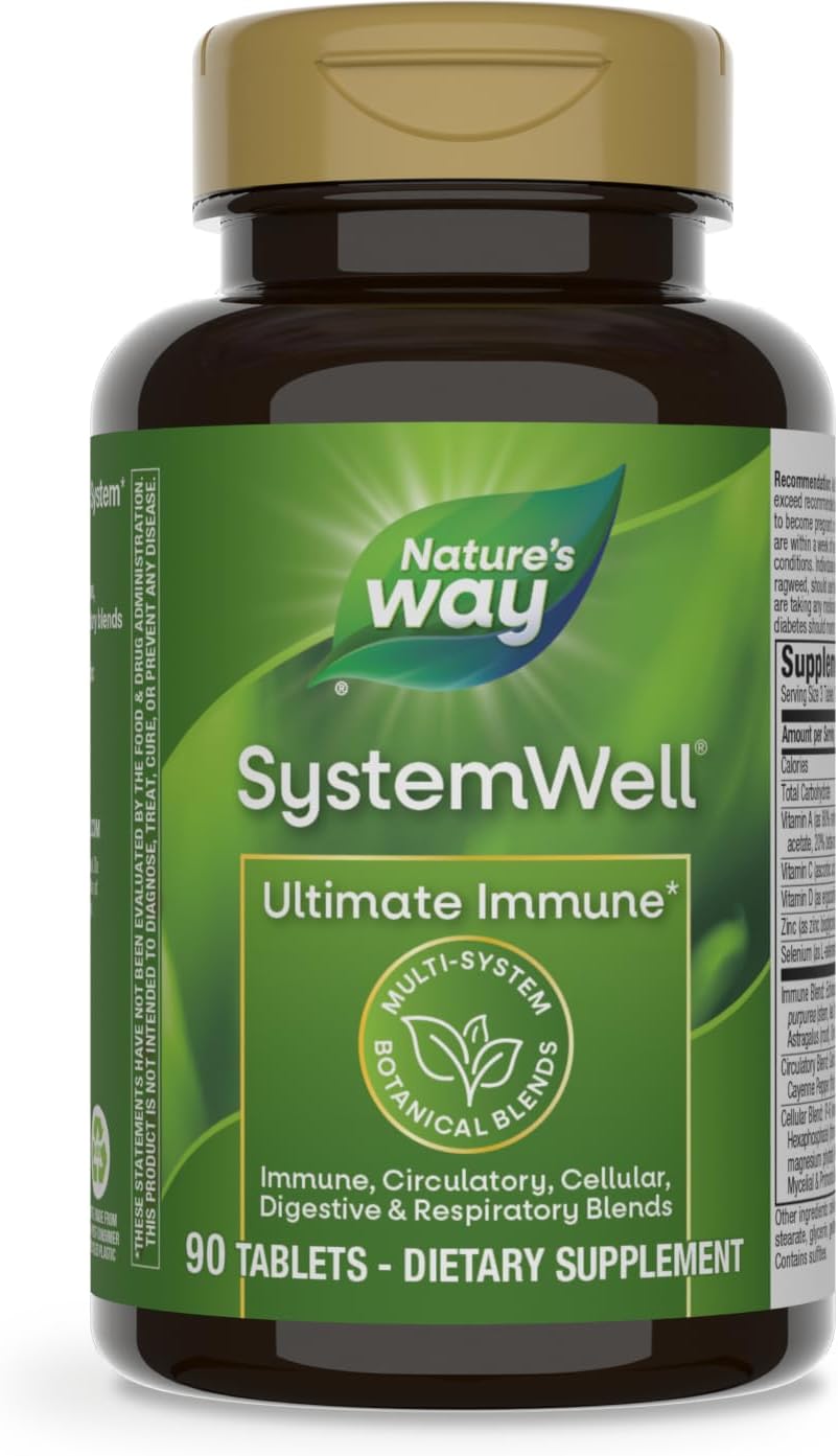 SystemWell Ultimate Immune Support Supplement with Vitamins C, A, D, Zinc, Selenium - 90 Tablets