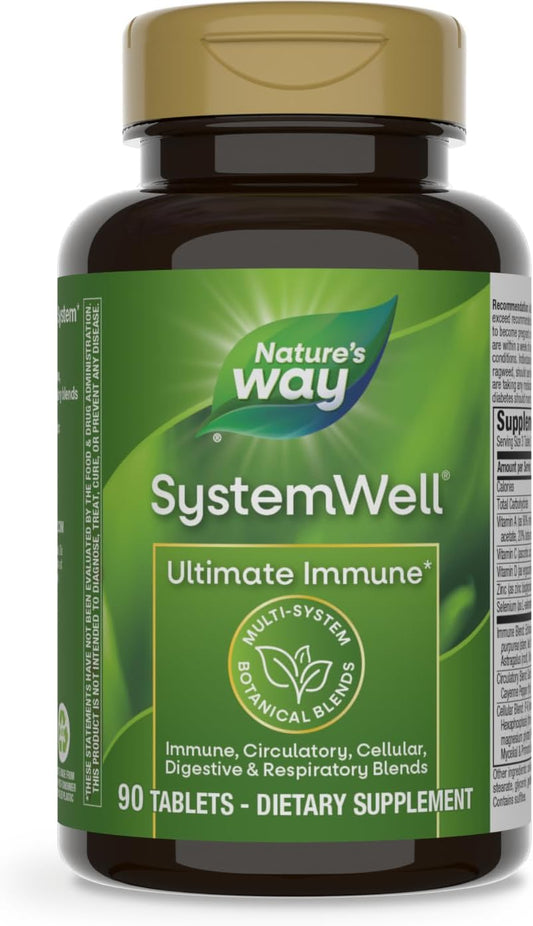 SystemWell Ultimate Immune Support Supplement with Vitamins C, A, D, Zinc, Selenium - 90 Tablets