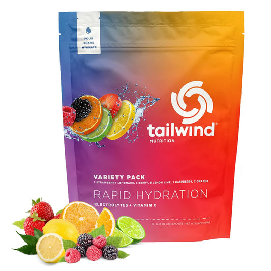 Tailwind Nutrition Electrolyte Drink Mix Packets - 15 Sticks Vegan Hydration Powder, Non-GMO, Vitamin-C, 5 Flavor Variety Pack