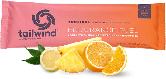 Tailwind Nutrition Endurance Fuel Tropical Buzz Caffeine Powder Mix - 12 Pack, Non-GMO, Vegan, Electrolytes, Soy & Gluten-Free