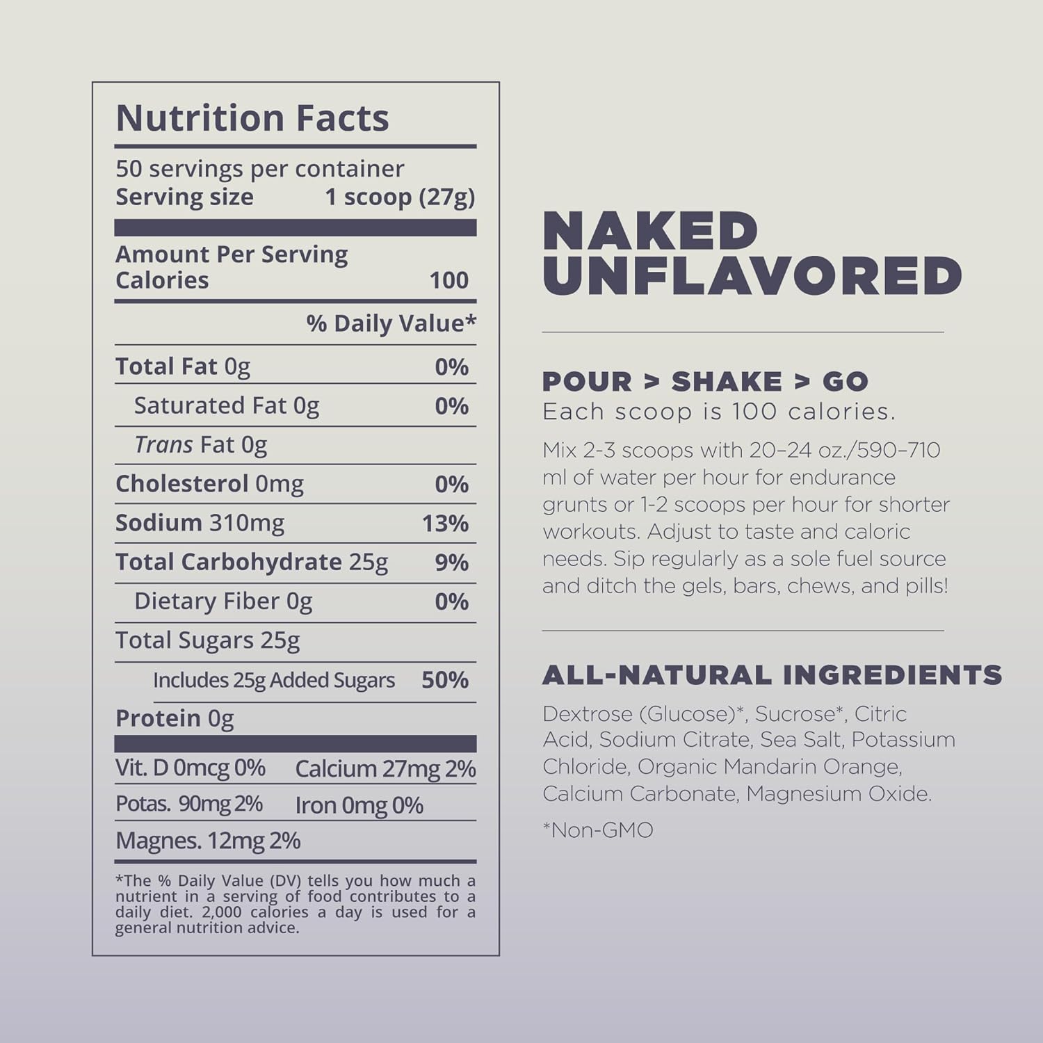 Tailwind Nutrition Endurance Fuel: Vegan Sports Drink Powder Mix with Electrolytes - Non-GMO, Gluten-Free, Dairy-Free, Naked Unflavored, 30 Servings
