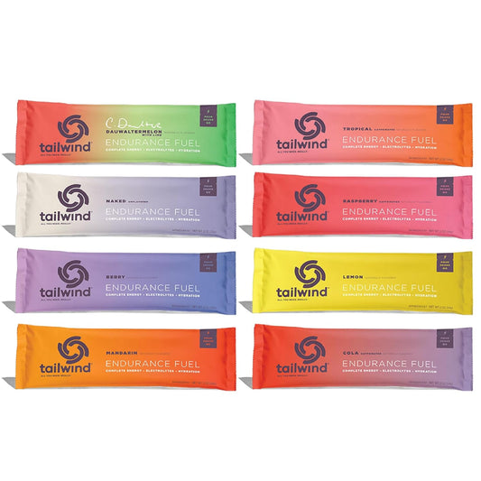 Tailwind Nutrition Grab-and-Go Endurance Fuel Assorted Flavors Pack of 8 - Hydration Drink Mix with Electrolytes, Carbs - Non-GMO, Gluten-Free, Vegan