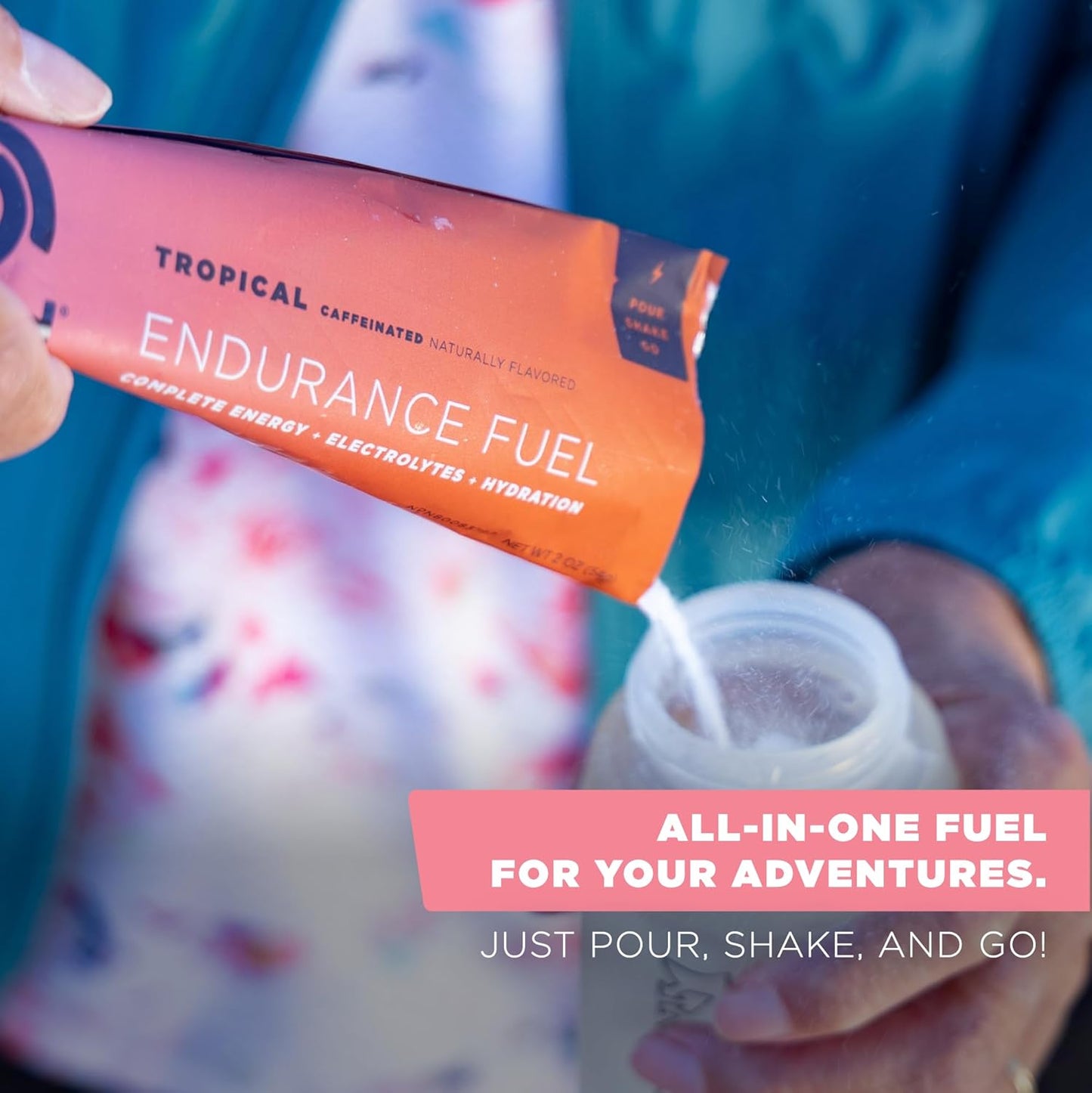 Tailwind Nutrition Tropical Buzz Endurance Fuel: Caffeinated Electrolyte Sports Drink Mix, Gluten-Free & Vegan, 50 Servings