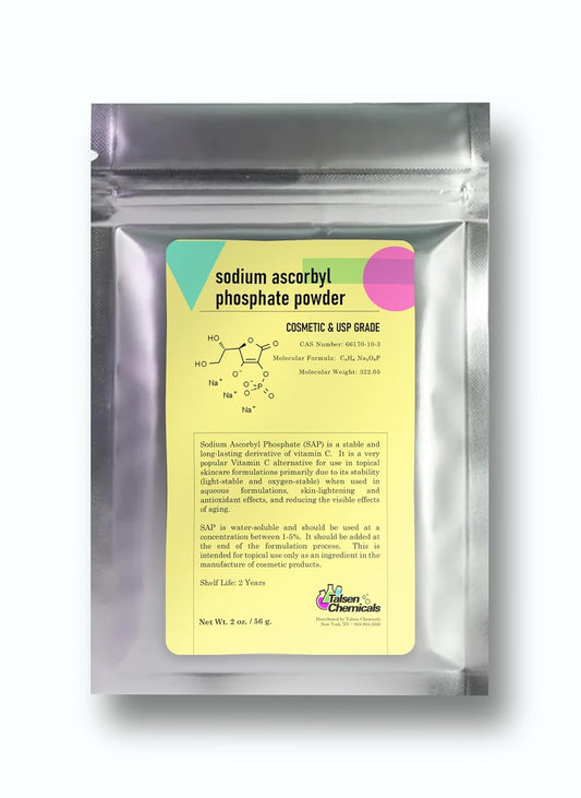 Talsen Chemicals Sodium Ascorbyl Phosphate Powder - Antioxidant, Increase Elasticity, Stable Vitamin C for DIY Skin Care - 2oz/56g