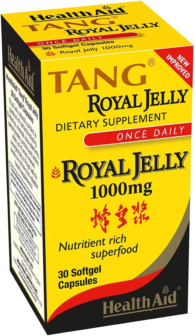 Tang Royal Jelly 1000mg Softgel Capsules by HealthAid for Overall Health Support - 30 Capsules