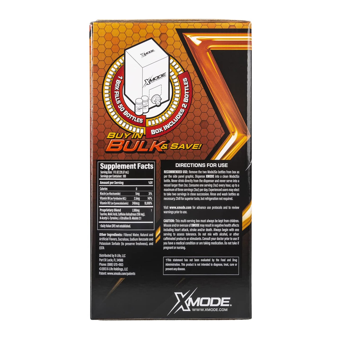Tangerine Scream XMODE Energy Shots Dispenser - 100 Servings, 150mg Caffeine Per Oz - BoostGo Australia