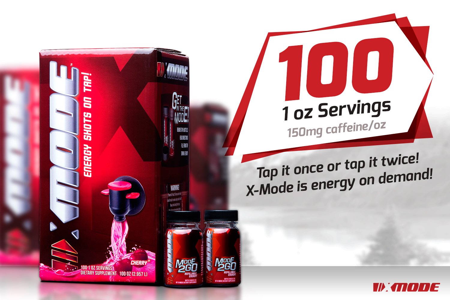 Tangerine Scream XMODE Energy Shots Dispenser - 100 Servings, 150mg Caffeine Per Oz - BoostGo Australia