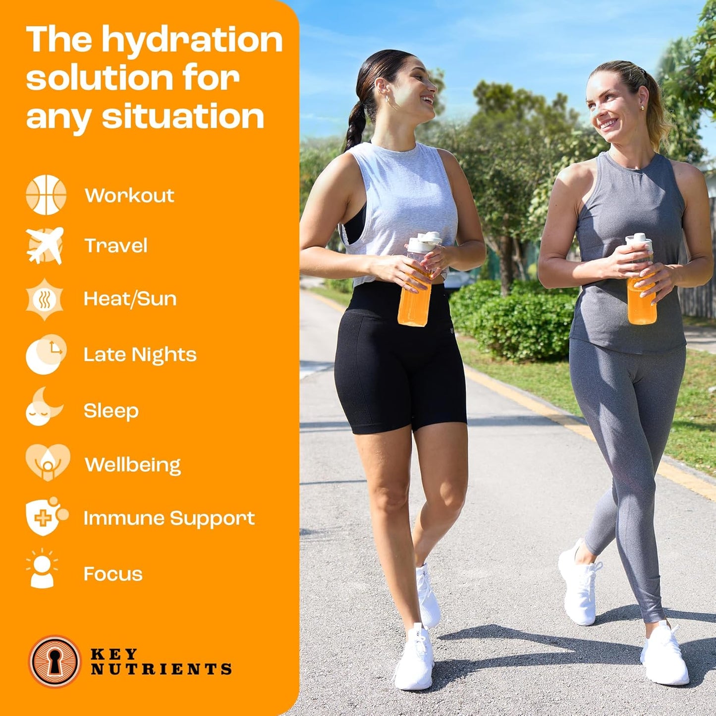 Tangy Orange Electrolyte Powder with Key Nutrients - USA Made Hydration Supplement for Endurance & Energy - No Sugar, No Calories - 90 Servings