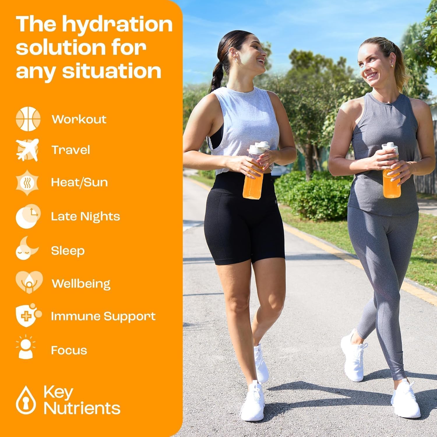 Tangy Orange Electrolyte Powder with Key Nutrients - USA Made Hydration Supplement for Endurance & Energy - No Sugar, No Calories - 90 Servings