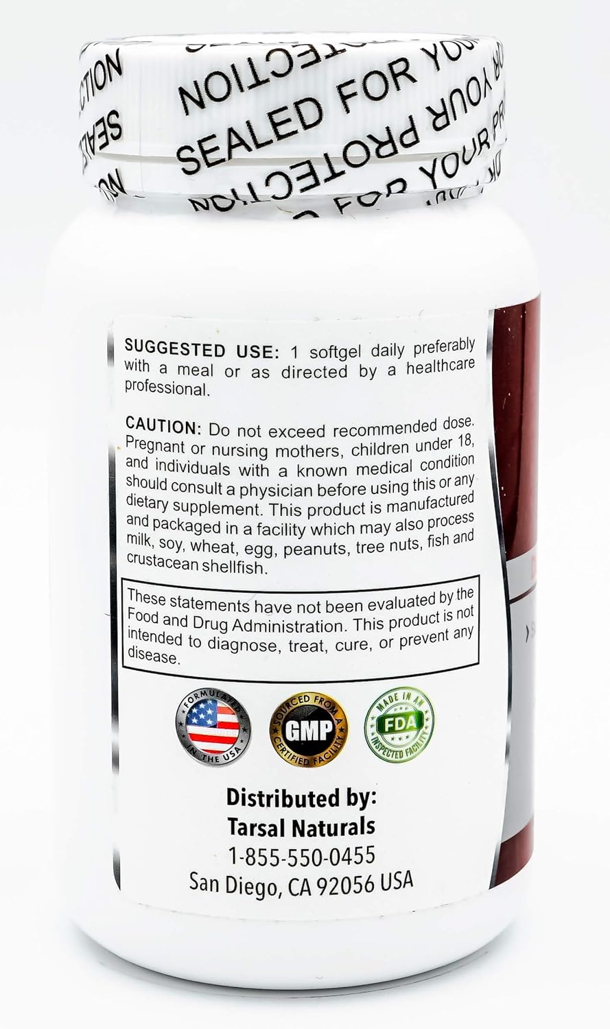 Tarsal Naturals Vitamin E 1000 IU Softgel Capsules for Overall Health and Energy - Made in USA, Gluten Free, Non GMO